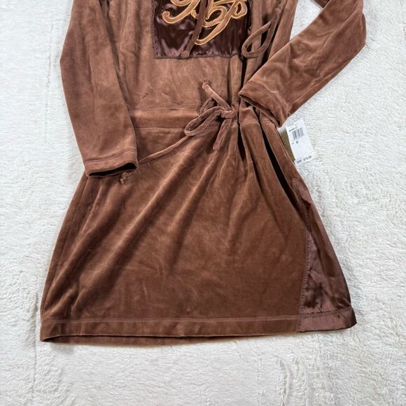 Vintage Y2K Baby Phat Velour Long Sleeve Mini Dress - Picture 2 of 8